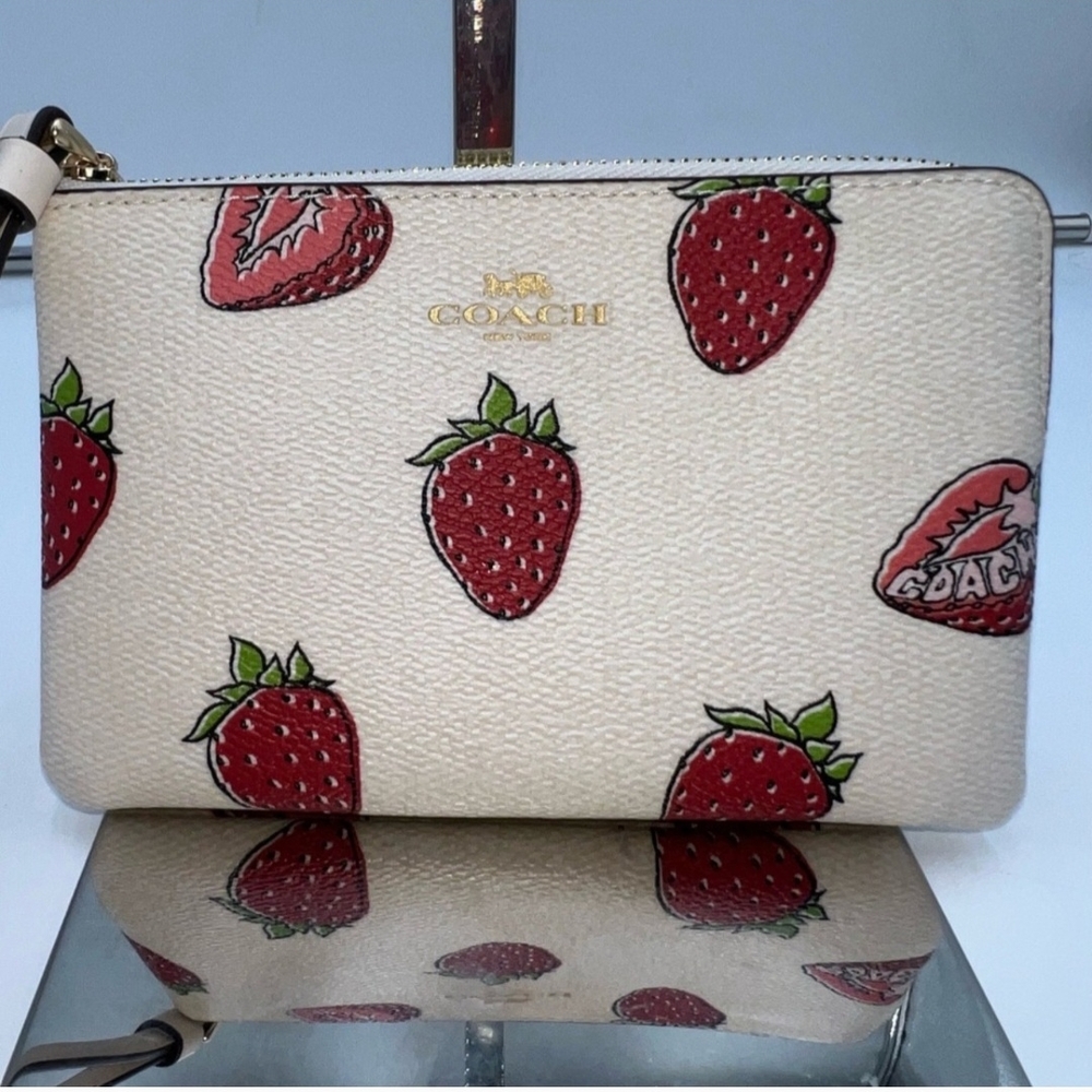 Coach Strawberry Print Wristlet - Picture 9 of 9